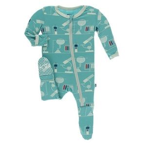 Kickee Pants Print Footie with Zipper Neptune Chemistry Lab 3-6 months